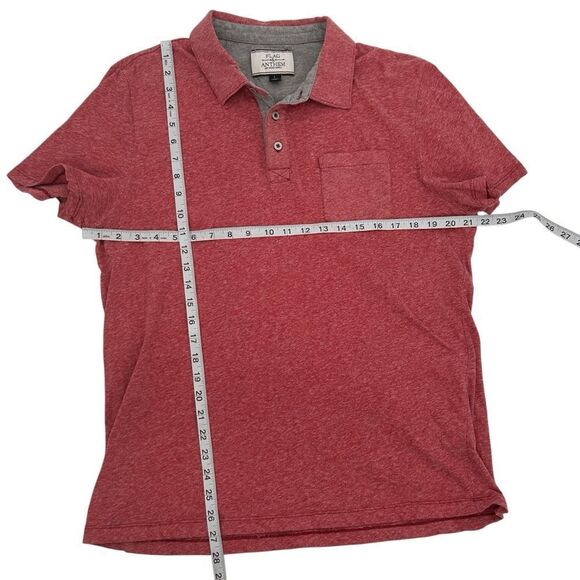 Flag and Anthem casual polo shirt in washed red size medium - Picture 3 of 5